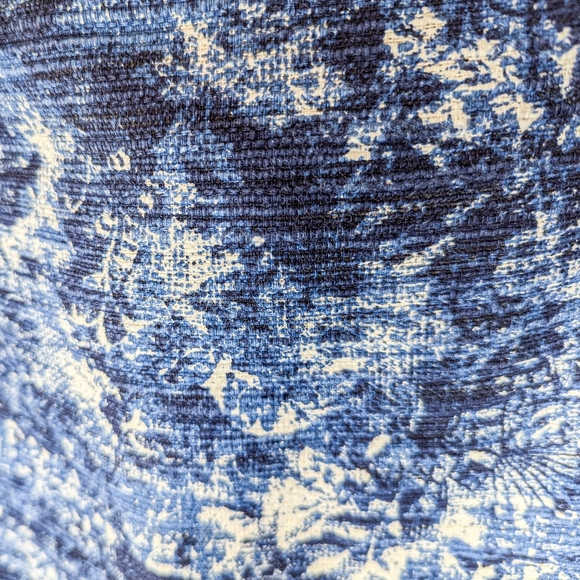 2/$20 Unique Joe Fresh Linen and Cotton Blend Mini Skirt Textured Coastal Blue - Picture 5 of 7